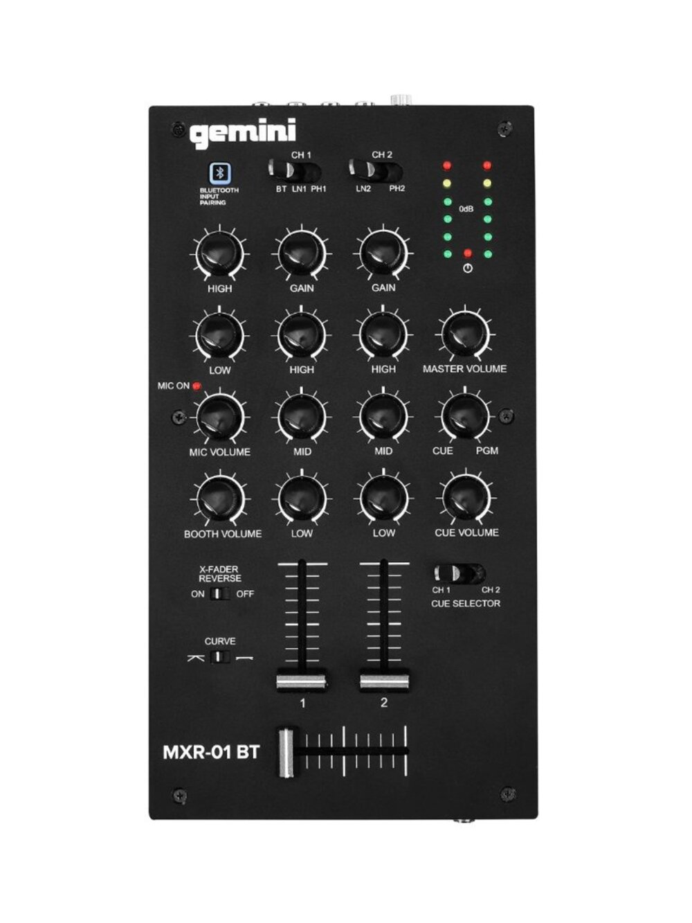 Gemini Sound MXR-01BT 2-channel DJ mixer with Bluetooth